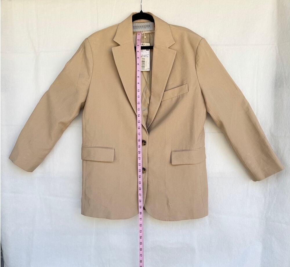 NTW MNG Mango Tan Tailored Blazer Jacket Coat Size Large